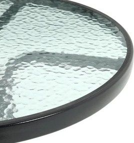 Zahradní set TREGO ISLAND - 2 židle s područkami a kulatý stůl ø 60 cm, antracitová