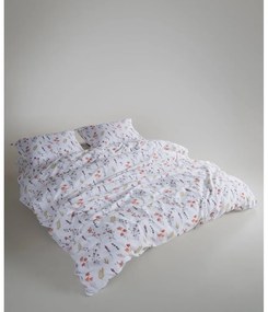 Biała pościel jednoosobowa z bawełny renforcé 140x200 cm Floral Dance Autumn – Mila Home Luxury