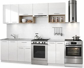 Zestaw mebli kuchennych - biały połysk + dąb sonoma 45x12x4 Z4-B65