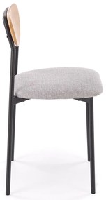 Zestaw stół + 4 krzesła, naturalny / czarny / popielaty DICKY