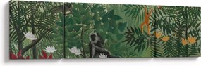 Obraz - Henri Rousseau, Tropical Forest with Monkeys, reprodukcje (170x50 cm)