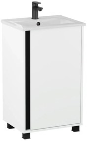 Zestaw Szafka z umywalką FOX 49 cm biała/czarna KROFAM