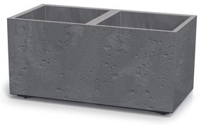 Donica z wkładem Sierra Square Beton Effect 77 x 38,5 x 37 cm marengo PROSPERPLAST