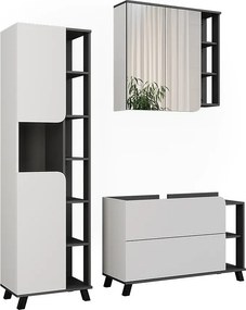 Zestaw mebli łazienkowych biały/antracyt 100x35x65 karen