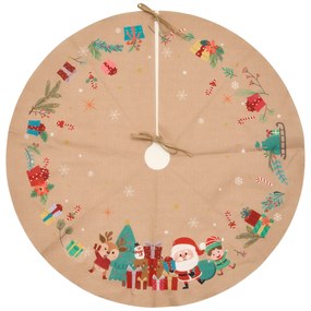 Dywanik pod choinkę z motywem Świętego Mikołaja, Ø 90 cm