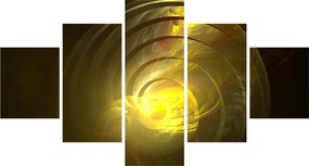 Obraz żółtej abstrakcyjnej spirali (125x70 cm)