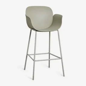 Zestaw 4 Wysokich Stołków Ogrodowych Z Polipropylenu I Żelaza Lynette Bamboo Green & ↑75 Cm - Sklum