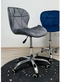 Zestaw do biura – składany stół ZARIMO 80×40 cm czarny + krzesło biurowe AVOLA VELVET szare