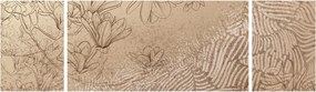 Obraz - Rysowane kwiaty (170x50 cm)