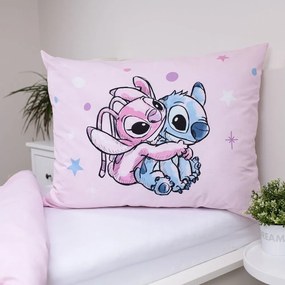 Różowa bawełniana pościel dziecięca jednoosobowa 140x200 cm Lilo a Stitch "Universe" – Jerry Fabrics