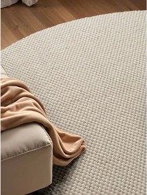 Kremowy wełniany okrągły dywan tkany ręcznie ø 160 cm Lyon Beans – Elle Decoration