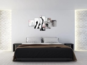 Obraz - Dama i Wieża Eiffla (125x70 cm)