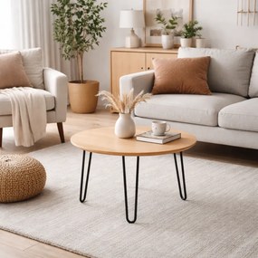 Okrągły stolik kawowy SPIDER, średnica 60 cm, czarna podstawa, grafit