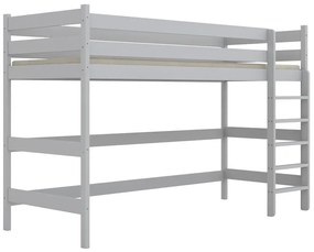 Białe drewniane łóżko jednoosobowe z antresolą - 5 rozmiarów N7-Z21