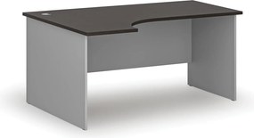 Narożne biurko PRIMO GRAY, 160x120 cm, lewe, szary/wenge