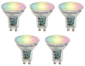 Zestaw 5 inteligentnych żarówek LED GU10 50 Clear RGBW 4,5W 350 lm 2700-6000K