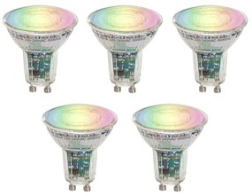 Zestaw 5 inteligentnych żarówek LED GU10 50 RGBW 4,5W 350 lm 2700-6000K