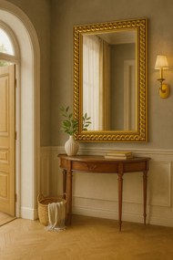 Złote lustro glamour w dekoracyjnej ramie G9-M22