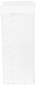 Biały kosz na pranie z pokrywką Compactor Laundry Basket Linen, wys. 60 cm