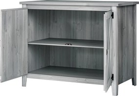 Outsunny Szafka Ogrodowa, Drewniana Szafka na Narzędzia Ogrodowe, Szafka zewnętrzna na Taras, z Podwójnymi Drzwiami, Design Stodoły, Jasnoszary