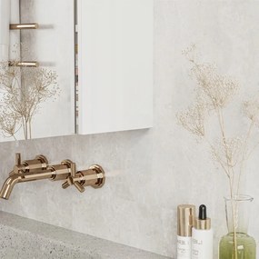 Szafka łazienkowa z lustrem ściennym 60x60x22 cm – 2 drzwi, biała, nowoczesny design