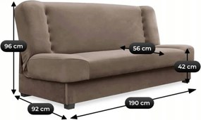 Sofa z Funkcją Spania PIANO Rozkładana Wersalka Dwuosobowa Beżowa Nowoczesna do Salonu