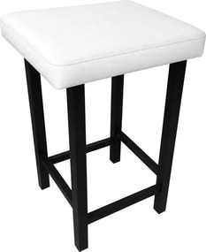 Taboret Klasyk tkanina Eko-skóra podstawa metalowa Stołek Loft : Kolor Stelaża - Czarny , Kolor tkaniny - EKO-SKÓRA - 10D, Typ tkaniny - Eko-skóra , Wysokość - 60 cm
