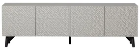 Jasnoszara szafka pod TV z litego drewna mango 185x56 cm Carved – BePureHome