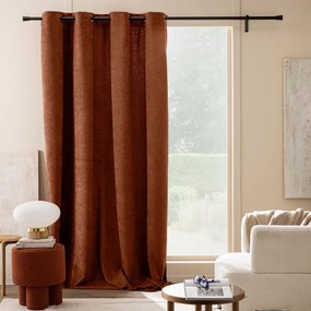 Zasłona z materiału bouclé w kolorze terakoty 140x260 cm Winona – douceur d'intérieur