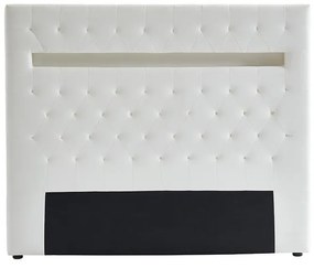 Zagłówek łóżka SUPERNOVA III - 160 cm - Diody LED - Biała ekoskóra