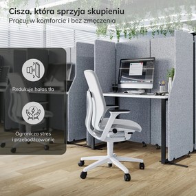 Parawan akustyczny Sadie, kolor Moon Dust, rozmiar 240/145 cm