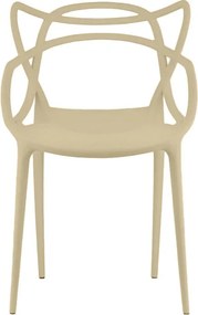 Zestaw 4 szt. plastikowych krzeseł KATO, beżowy