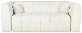 Kanapa 3-osobowa rozkładana typu express z beżowej bukli - Miejsce do spania 140 cm - Materac 13 cm - DILOME