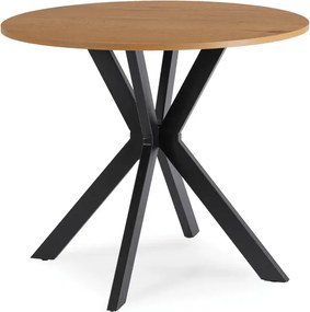 Stół Okrągły LAUREN 80 cm Dąb Złoty/Czarny Loft Nowoczesny