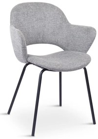 Jasnoszare tapicerowane fotele jadalniane zestaw 2 szt. Rowley – Unique Furniture