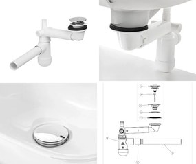 Zestaw białych mebli łazienkowych Bali 007 - szafka 80 cm z umywalką i słupek