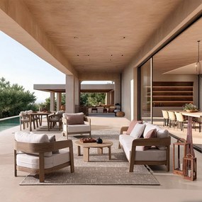 Sofa ogrodowa z litego drewna akacjowego w naturalnym kolorze Pablo – Bizzotto