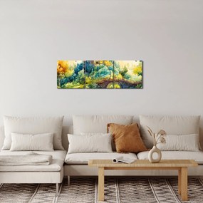 Obraz - Baśniowy zamek (z zegarem) (90x30 cm)