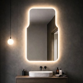 Lustro o nieregularnym kształcie oszlifowane z podświetleniem LED ROUND DECOR | Różne rozmiary | Różne kolory