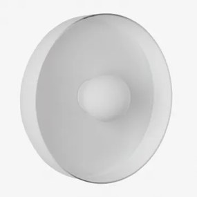 Kinkiet Ścienny Do Łazienki Jaxal Biała & Ø35 Cm - Sklum