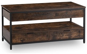 Ława do Salonu Rozkładana LUCA 100 cm Dąb Rustykalny/Czarny Loft