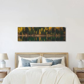 Obraz leśnego jeziora (170x50 cm)