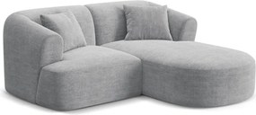 Jasnoszary sztruksowy narożnik (prawostronny/z szezlongiem) Campi – Cosmopolitan Design