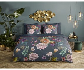 Antracytowa pościel dwuosobowa z satyny bawełnianej 240x220 cm Parma – Descanso