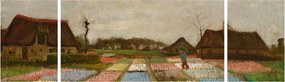 Obraz - Vincent van Gogh, Flower Beds in Holland, reprodukcje (170x50 cm)