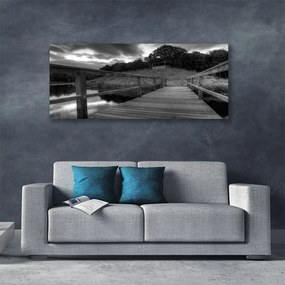 Obraz canvas Molo nad Jeziorem w Czerni i Bieli