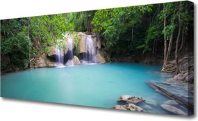 Zdjęcie na płótnie Wodospad nad Ukrytym Jeziorem