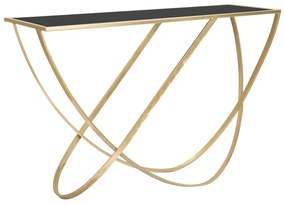 Konsola w czarno-złotym kolorze ze szklanym blatem 40x120 cm Ring – Mauro Ferretti