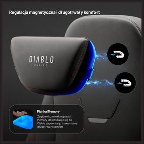 Fotel gamingowy materiałowy Diablo X-Eye Prime Normal Size, Stone Grey