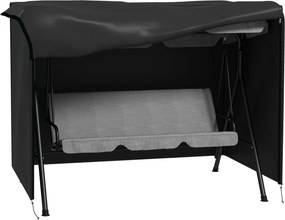 Outsunny Osłona na huśtawkę ogrodową, Pokrowiec na huśtawkę typu Hollywood, Wodoodporna, 205 x 124 x 164 cm, Czarna